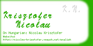 krisztofer nicolau business card